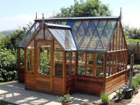 Modern greenhouse out of wood