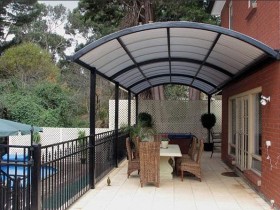 Terrace metal and polycarbonate