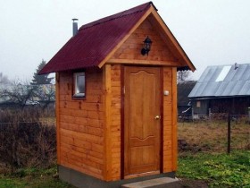 Country toilet made of wood