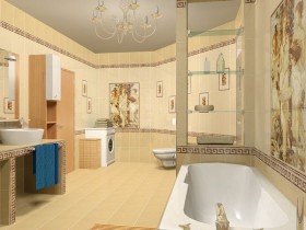 Проект современной ванной в античном стиле