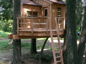 Деревянный детский домик на дереве