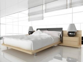 Интерьер спальни в стиле хай-тек
