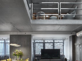Серый двухэтажный коттедж в стиле конструктивизм