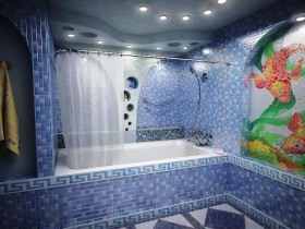 Ванная комната с элементами морского стиля