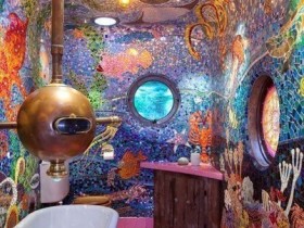 Дизайн ванной комнаты в виде подводной лодки