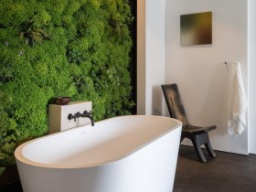 Дизайнерская ванная комната с вертикальным озеленением