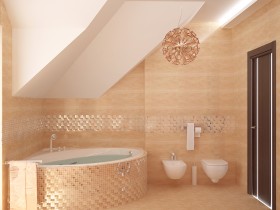 Ванная комната в персиковом оттенке