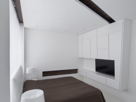 Черно-белая спальня в квартире