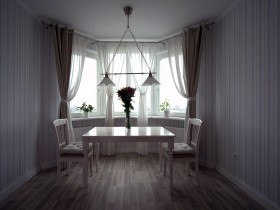 Светлая столовая в квартире стиля Прованс