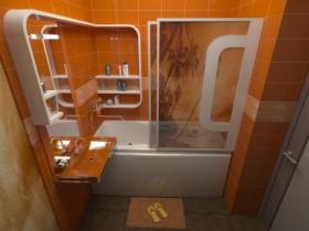 Оригинальный дизайн маленькой ванной комнаты