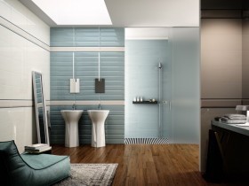 Интерьер ванной комнаты стиля модернизм