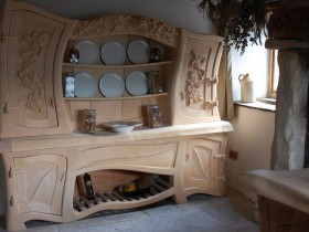 Дизайн резной деревянной кухни