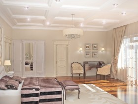 Светлая спальня в стиле классицизм
