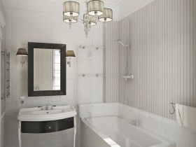 Проект белой ванной комнаты в классическом стиле