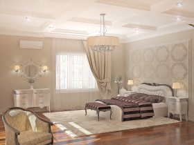 Проект классической светлой спальни в коттедже