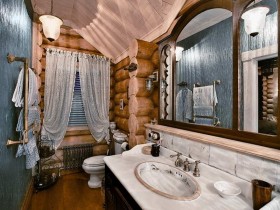 Ванная комната со сруба в русском стиле