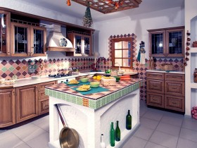 Интересный дизайн кухни в русском стиле