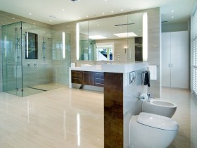 Современный стиль совмещенной ванной комнаты