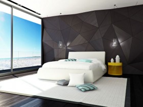 Черно-белая спальня современного дизайна