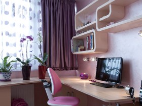Розовая детская комната для девочки (другой вид)