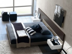 Современный дизайн спальни в контрастных оттенках