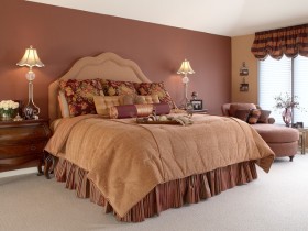 Восточный стиль спальни в коричневых оттенках