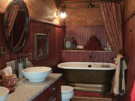 Ванная комната темно-коричневого оттенка