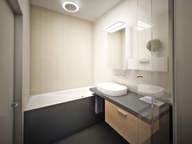 Маленькая ванная комната в современном стиле